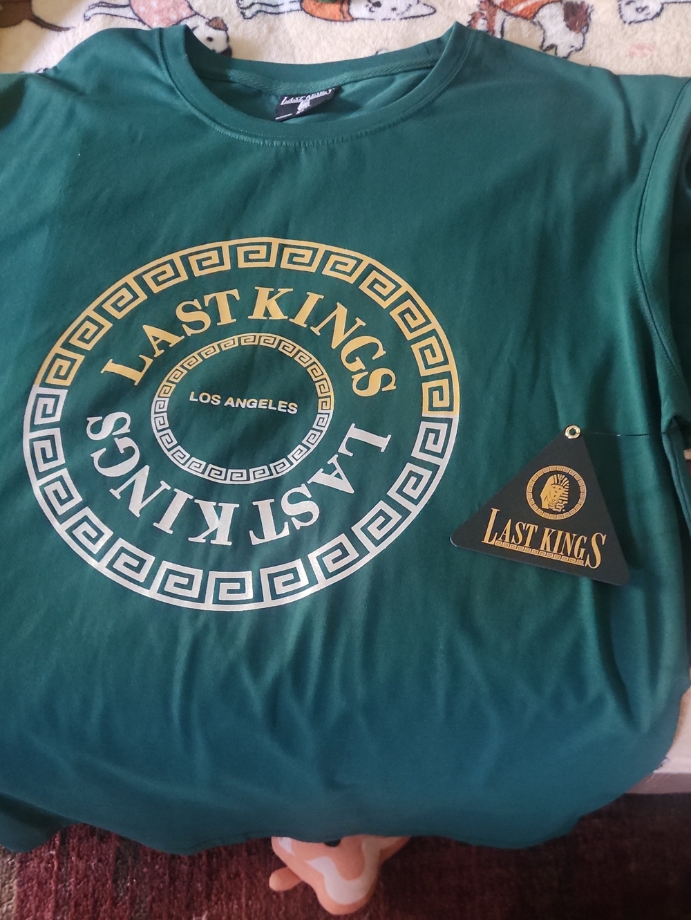 Last Kings Green Graphic Tee with Gold Logo